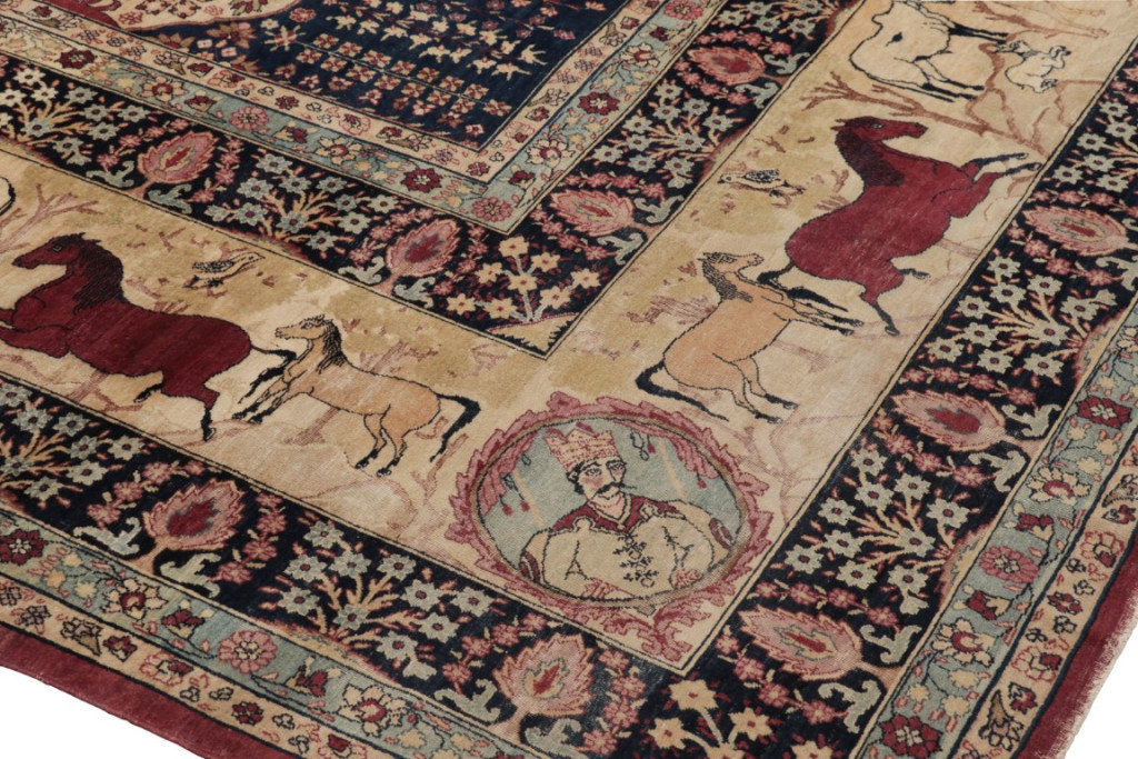 Oversized Antique Kerman Persian Floral Rug