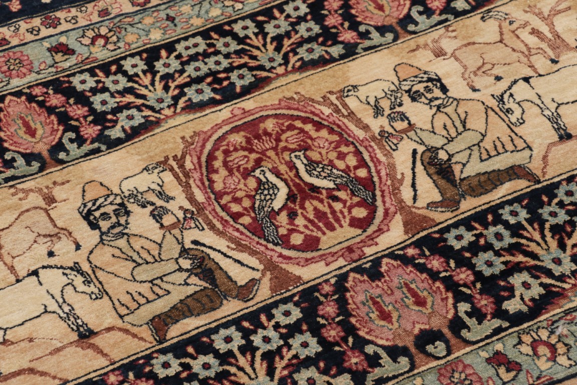 Oversized Antique Kerman Persian Floral Rug