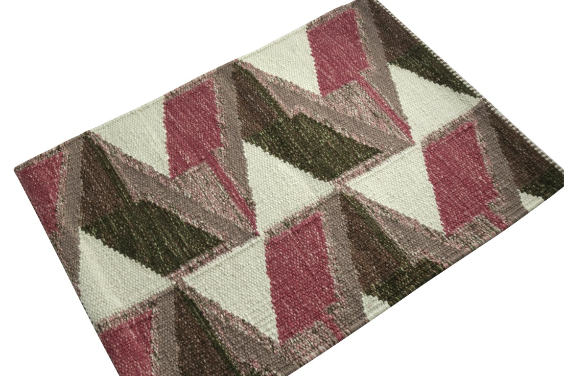 Swedish Flatweave Scandinavian Custom Rug Sample, Geometric