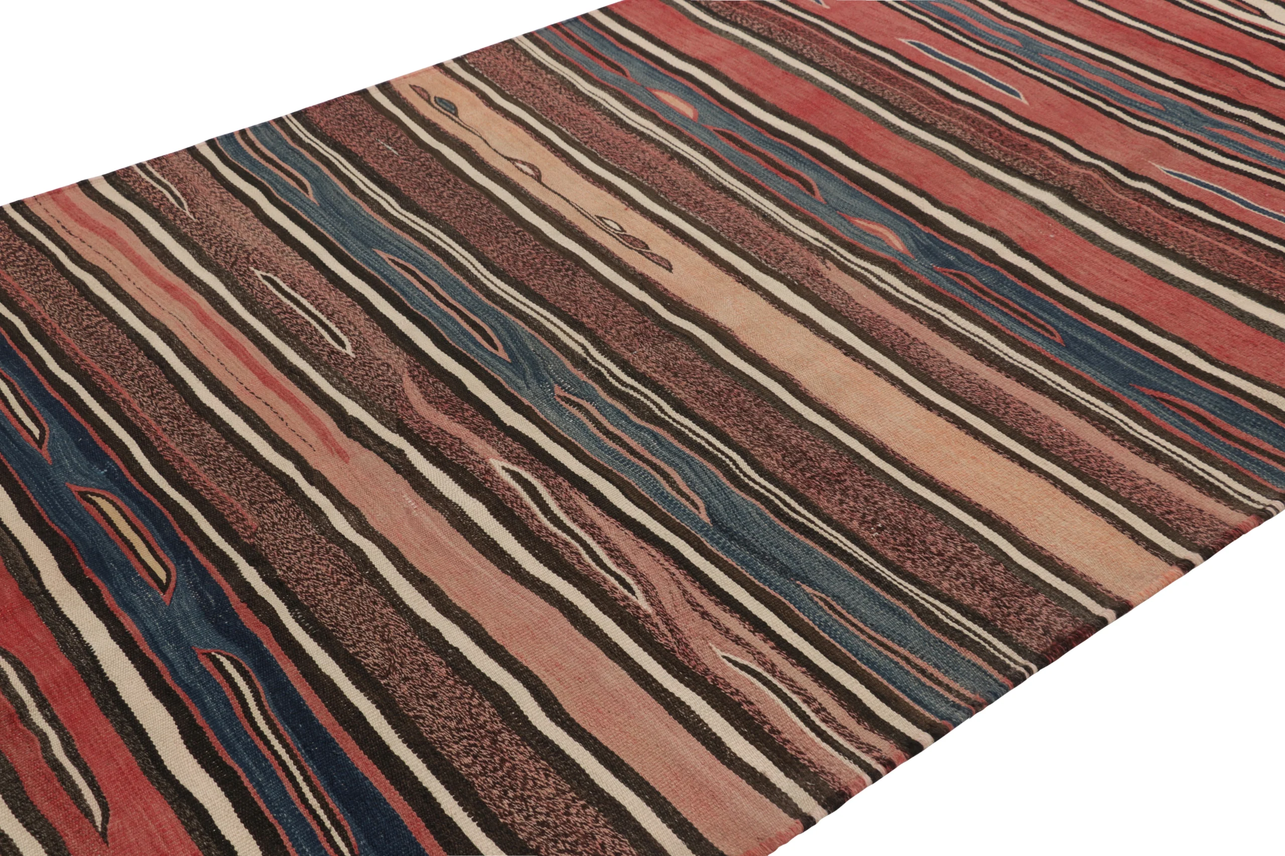 Vintage Heriz Striped Kilim