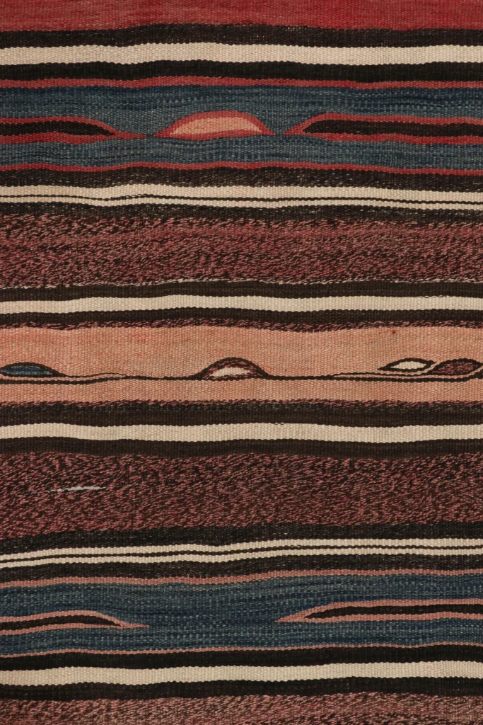 Vintage Heriz Striped Kilim