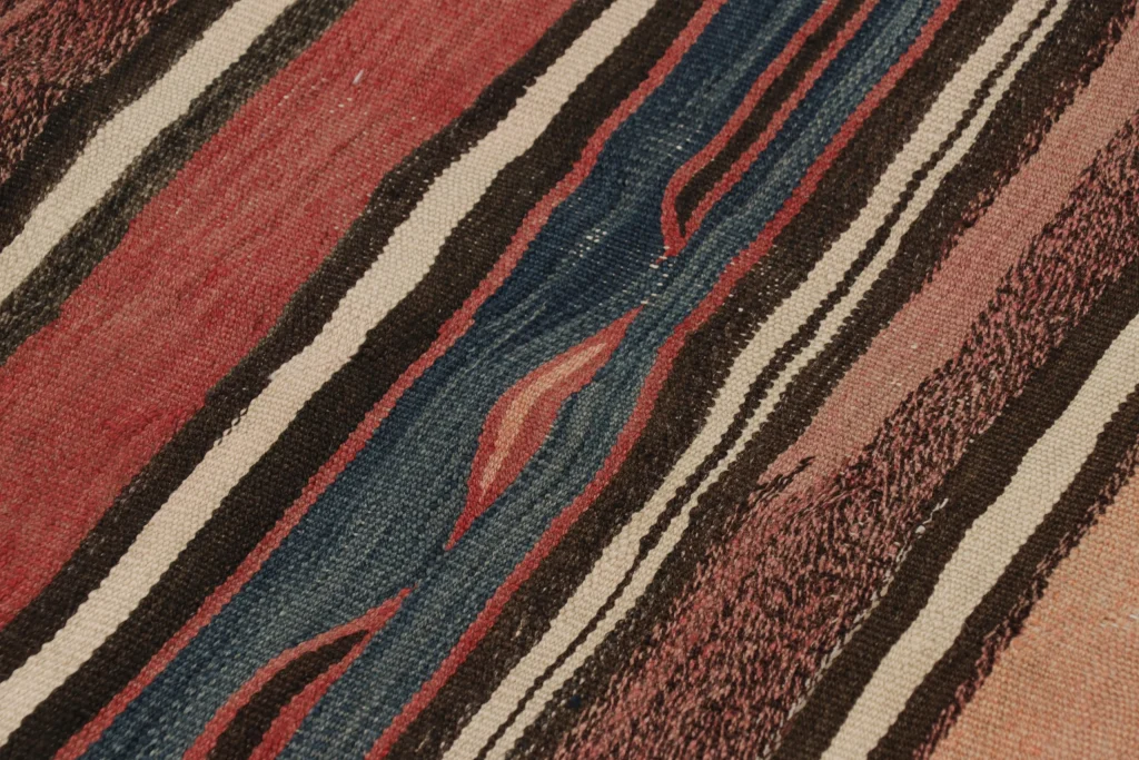 Vintage Heriz Striped Kilim