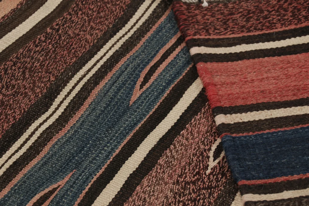 Vintage Heriz Striped Kilim