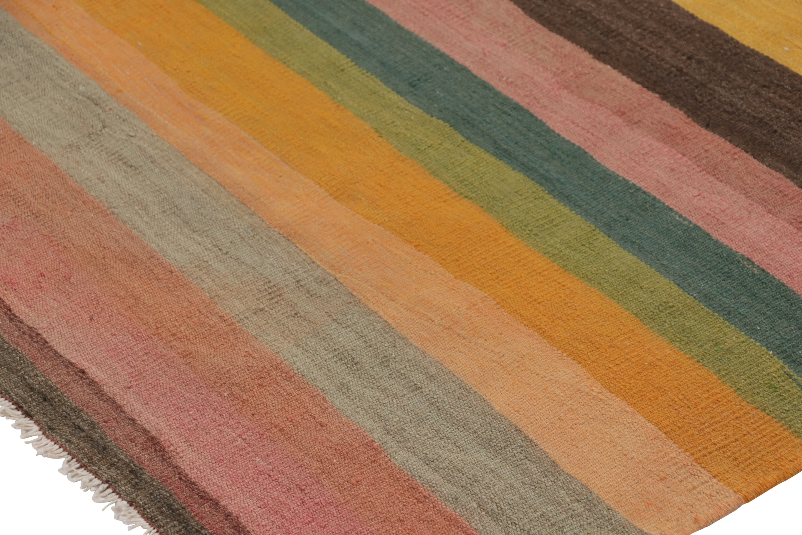 Vintage Shahsavan Striped Square Kilim