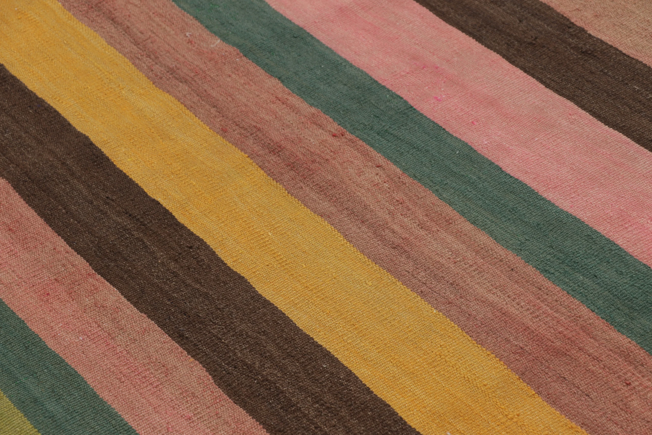 Vintage Shahsavan Striped Square Kilim