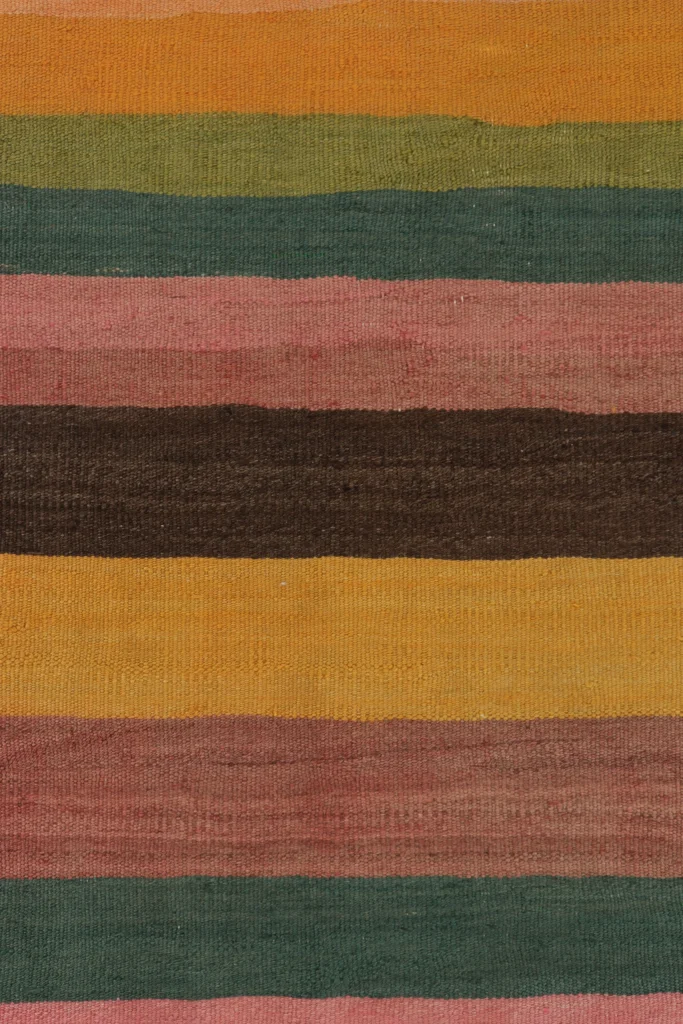 Vintage Shahsavan Striped Square Kilim