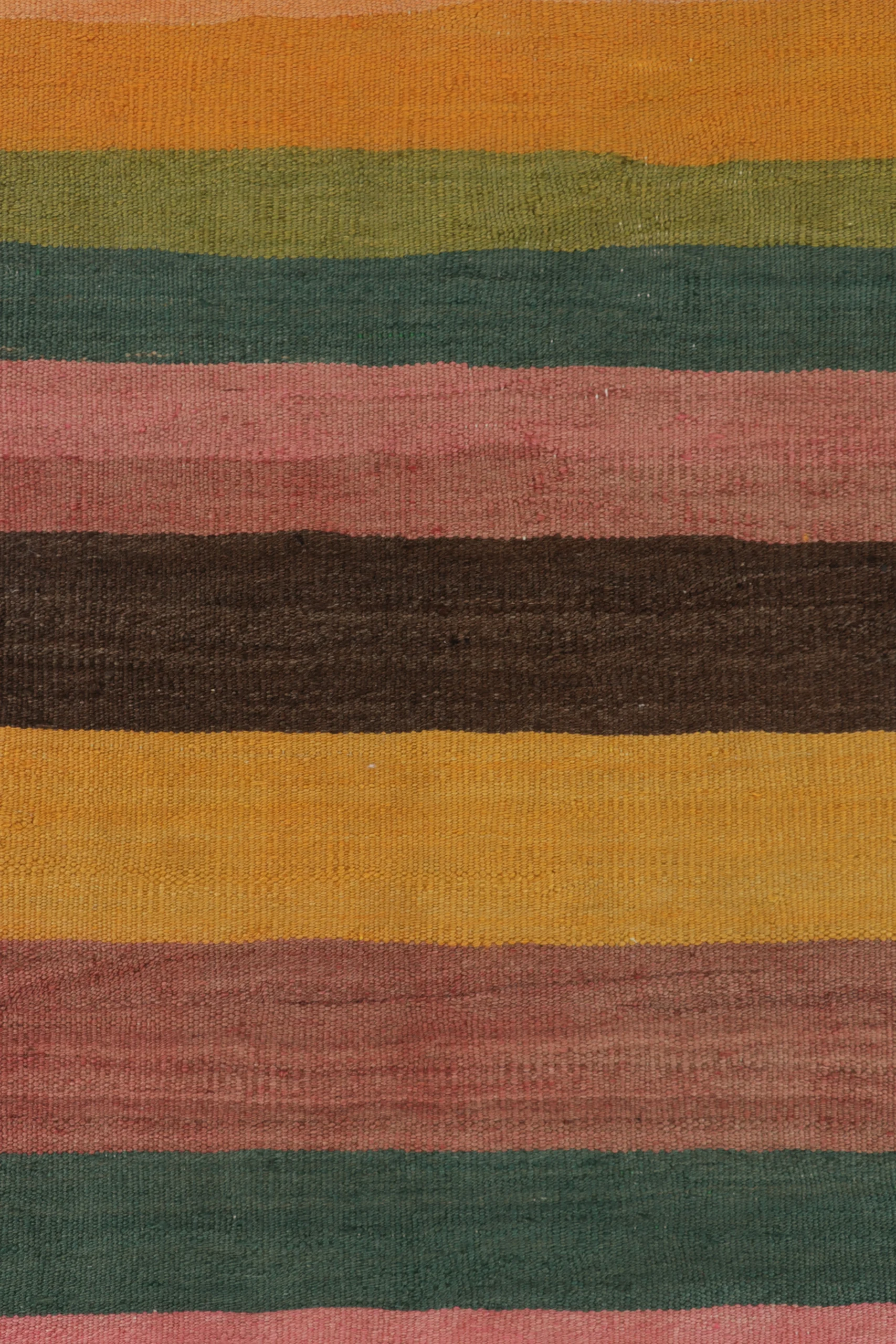 Vintage Shahsavan Striped Square Kilim