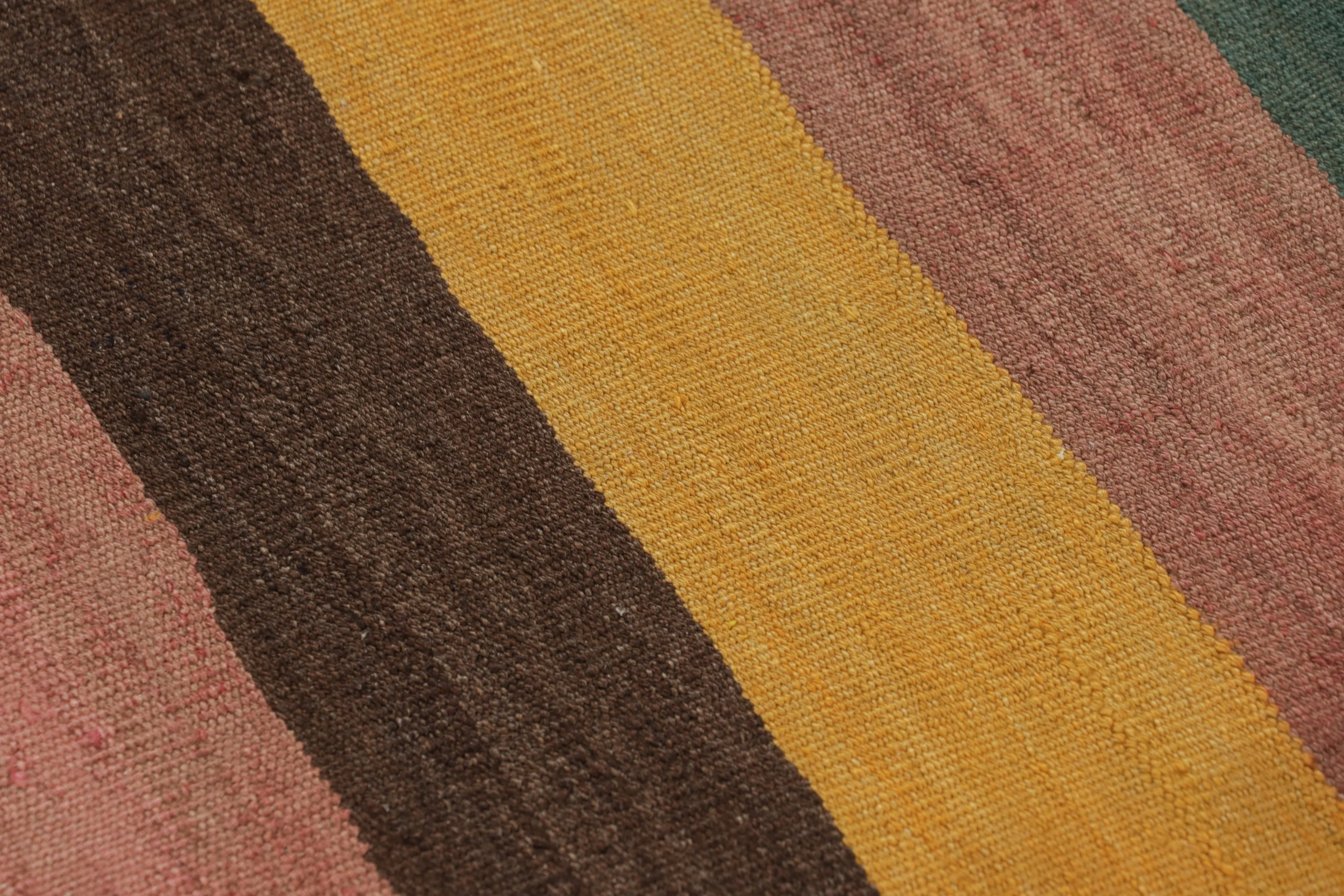 Vintage Shahsavan Striped Square Kilim