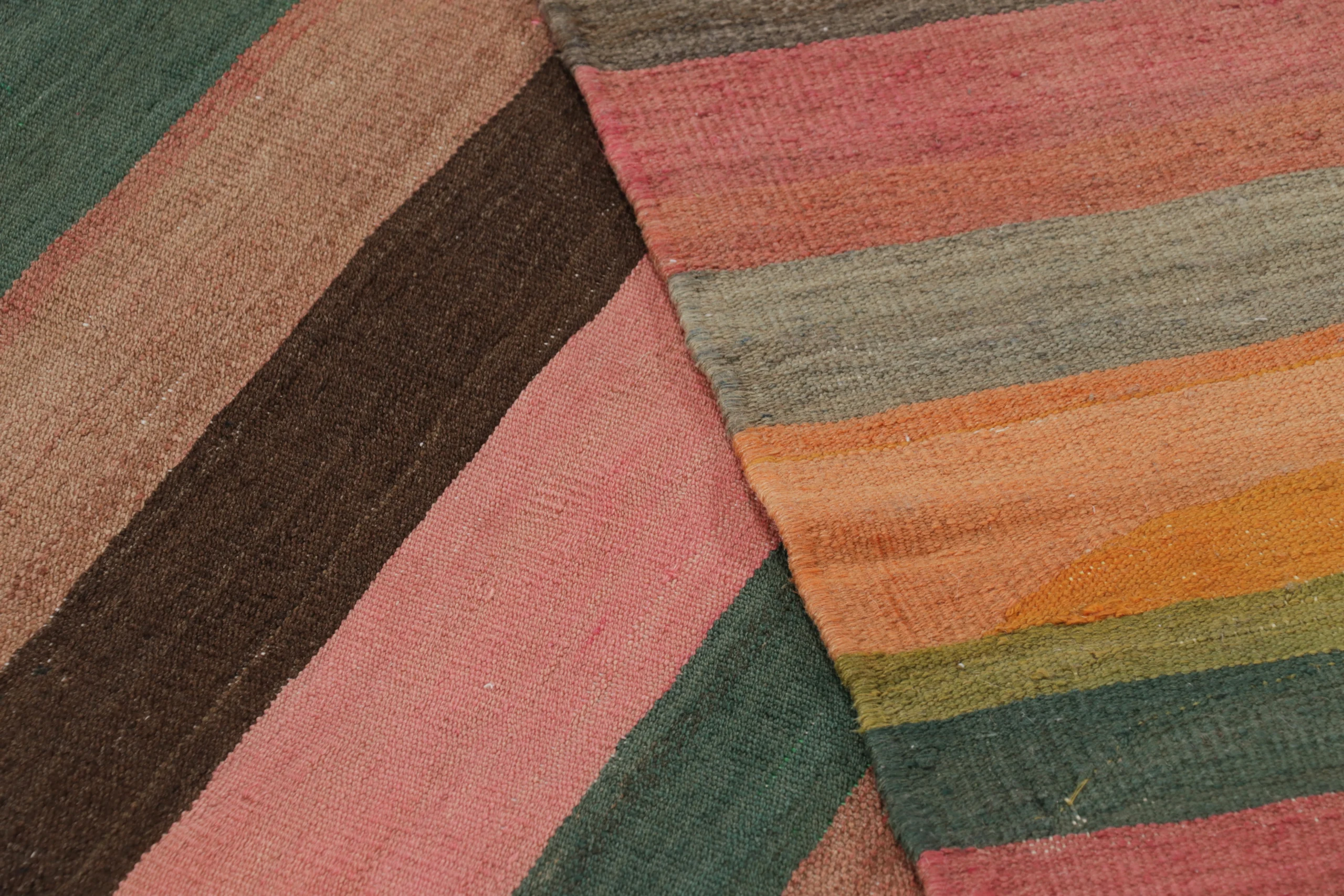 Vintage Shahsavan Striped Square Kilim