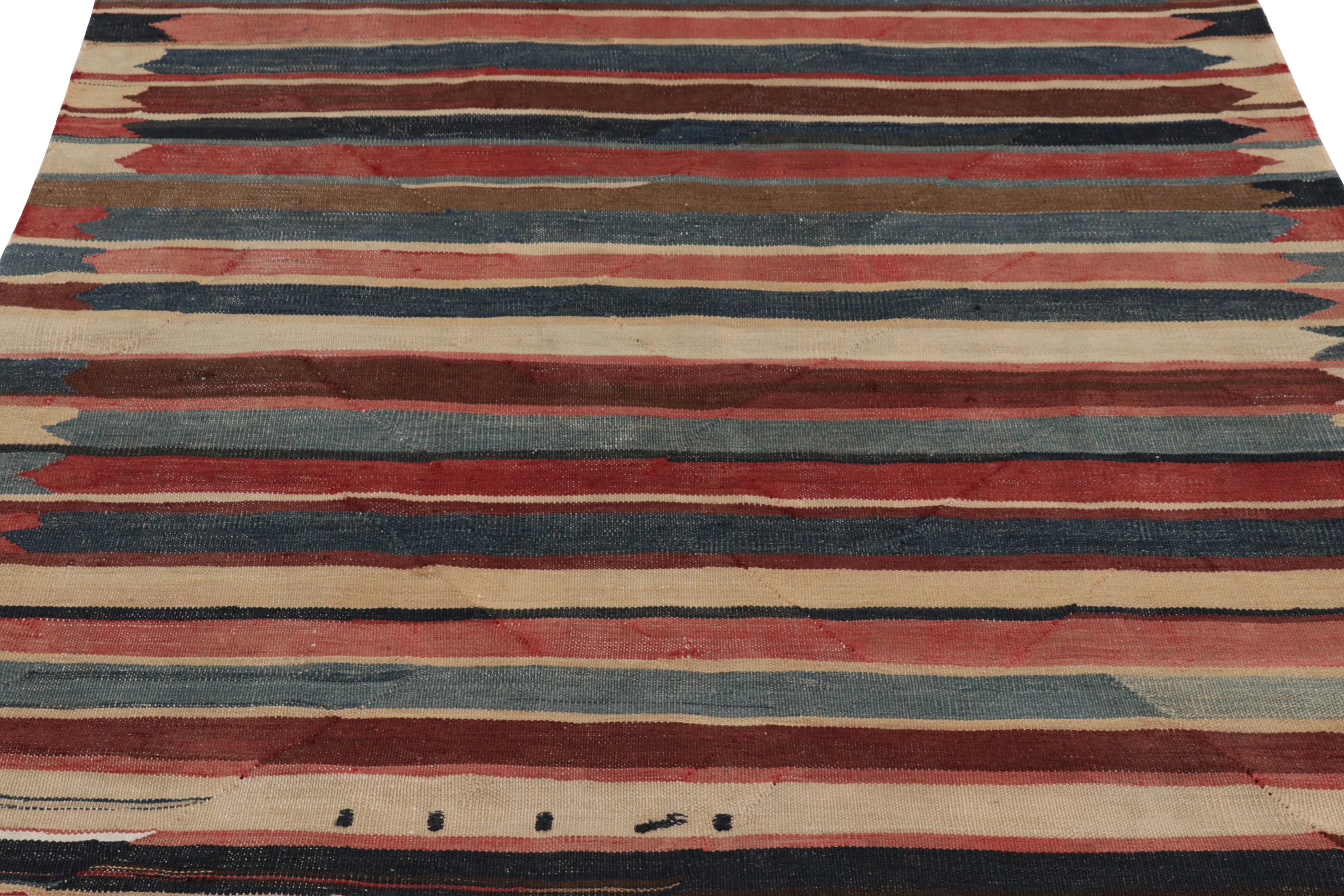 Vintage Heriz Striped Kilim