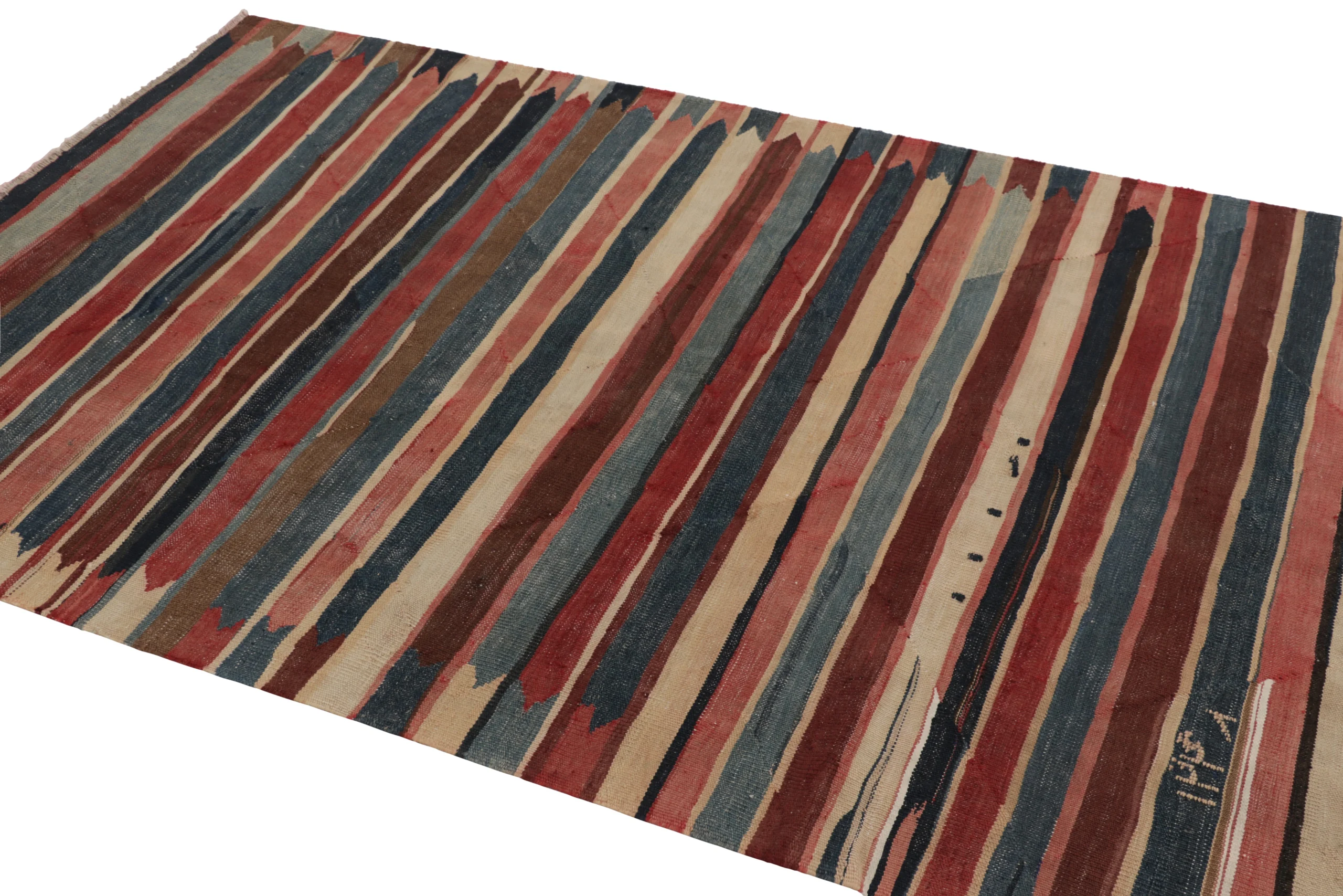 Vintage Heriz Striped Kilim