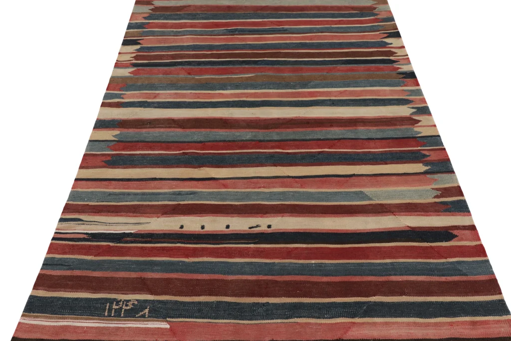 Vintage Heriz Striped Kilim