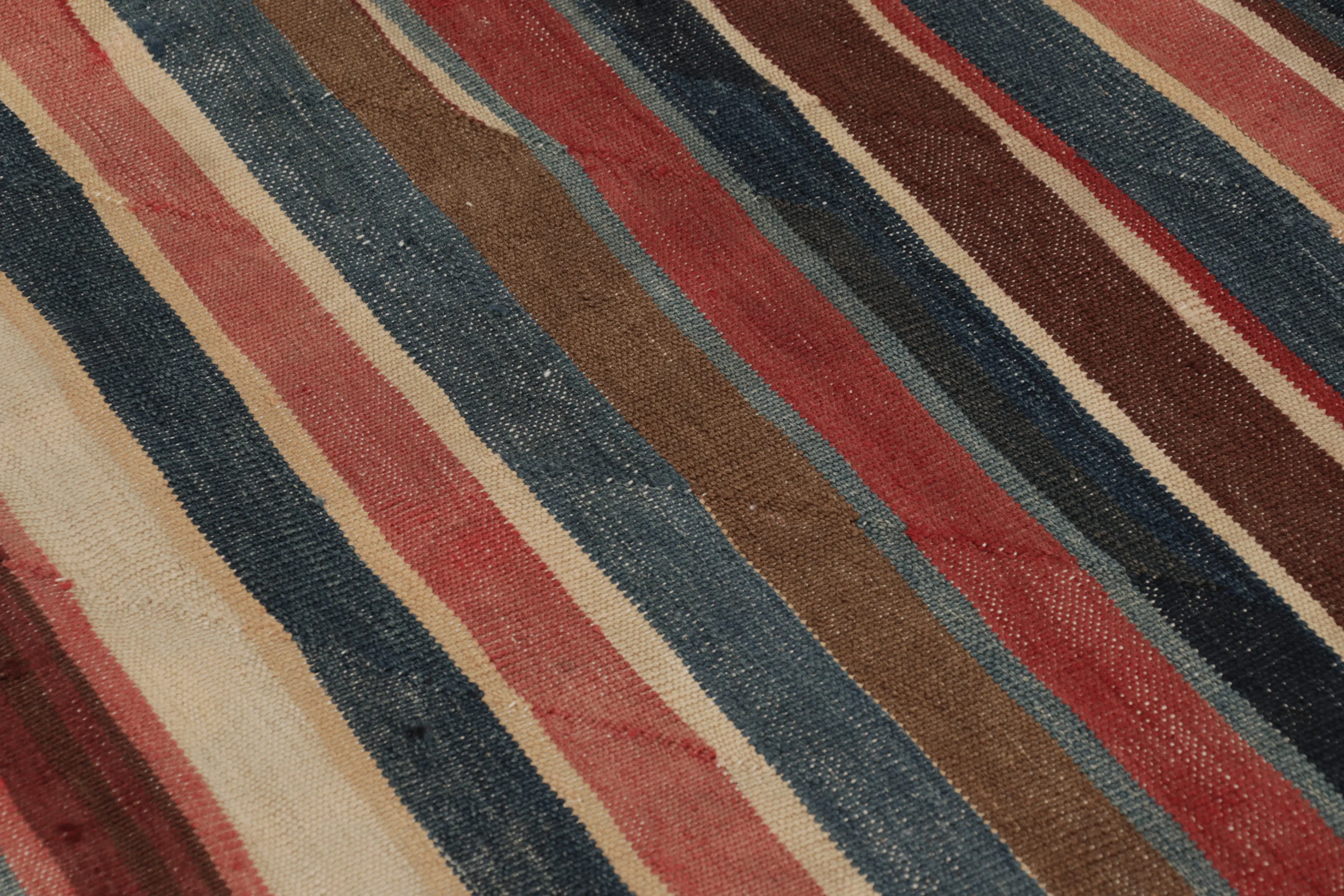 Vintage Heriz Striped Kilim