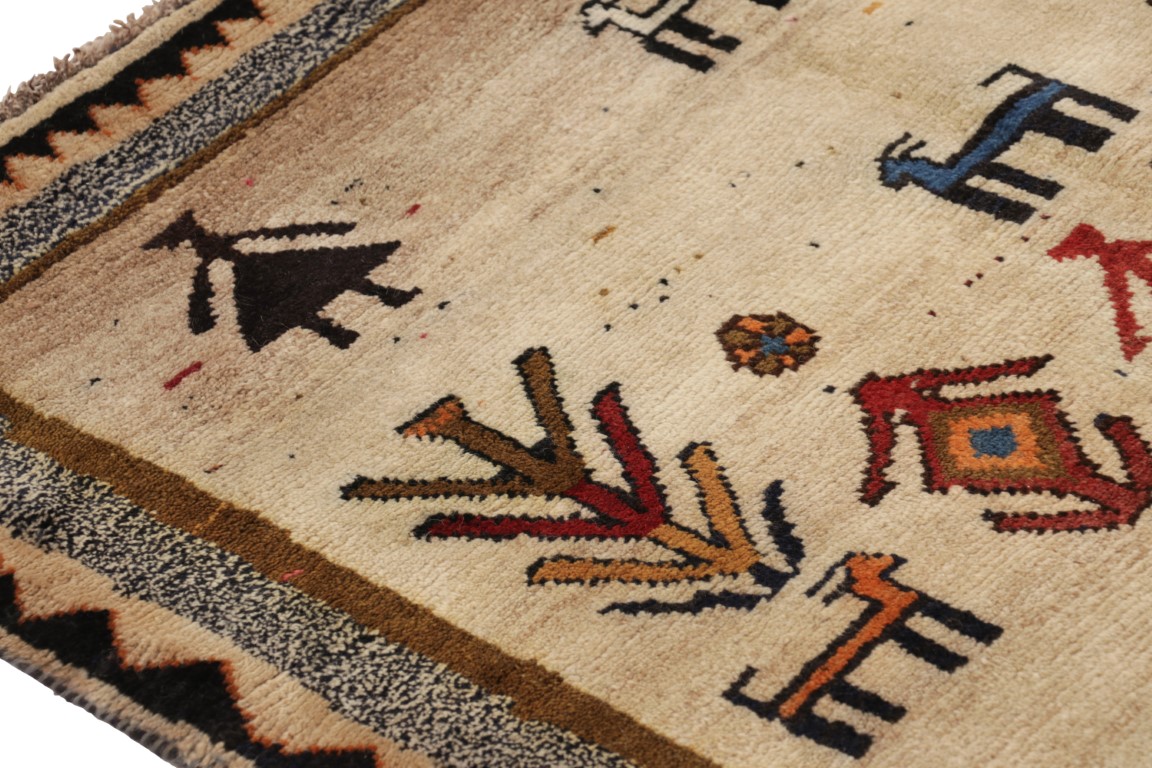 Vintage Gabbeh Pictorial Rug