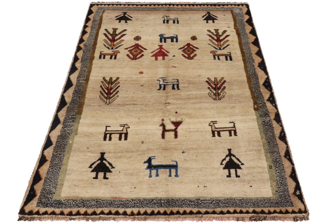 Vintage Gabbeh Pictorial Rug