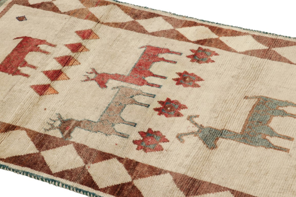 Vintage Gabbeh Pictorial Rug