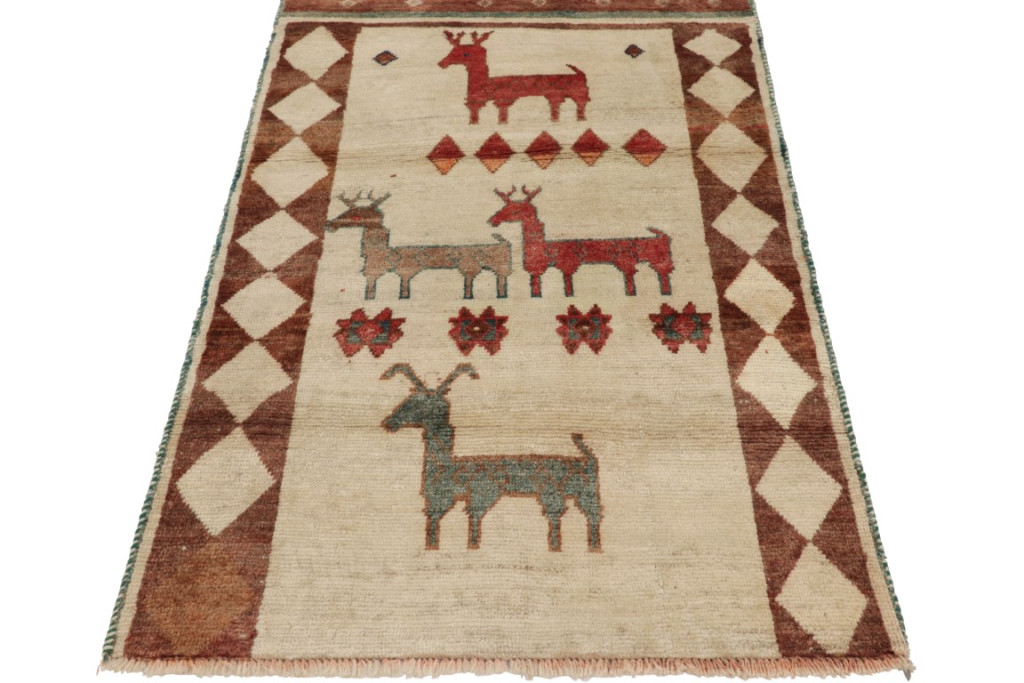 Vintage Gabbeh Pictorial Rug