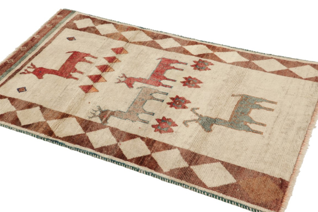 Vintage Gabbeh Pictorial Rug