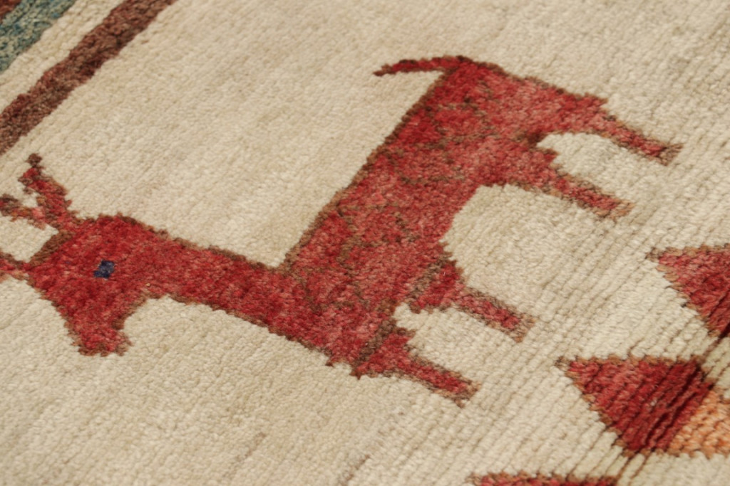 Vintage Gabbeh Pictorial Rug