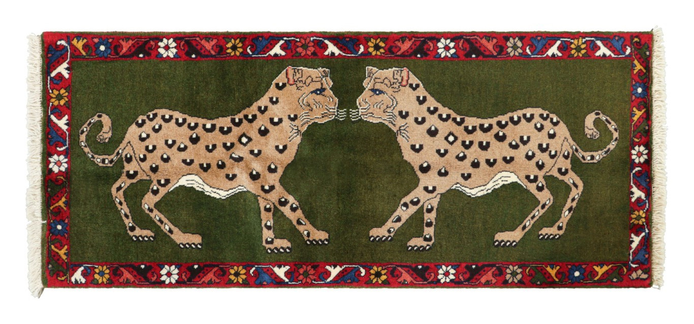 Vintage Gabbeh Pictorial Rug
