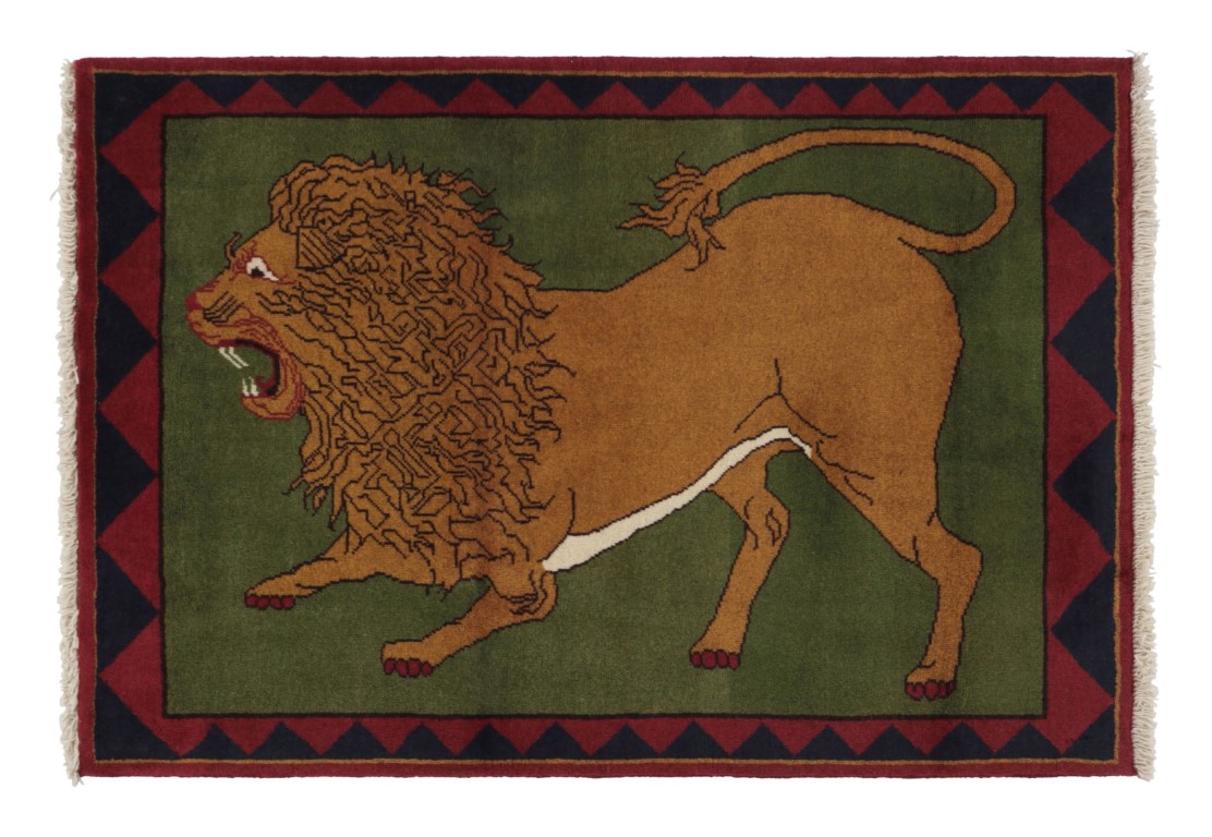 Vintage Gabbeh Pictorial Rug