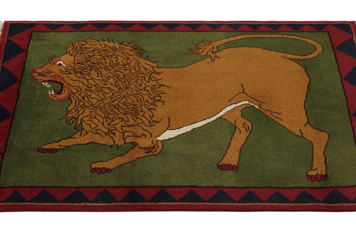 Vintage Gabbeh Pictorial Rug