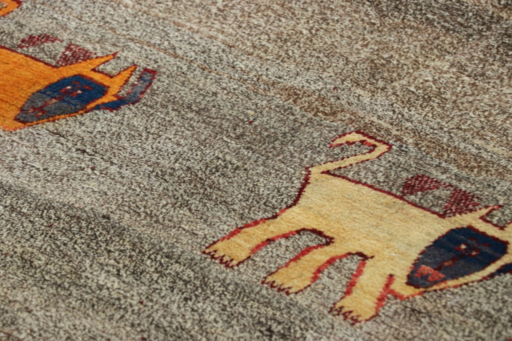 Vintage Gabbeh Pictorial Rug