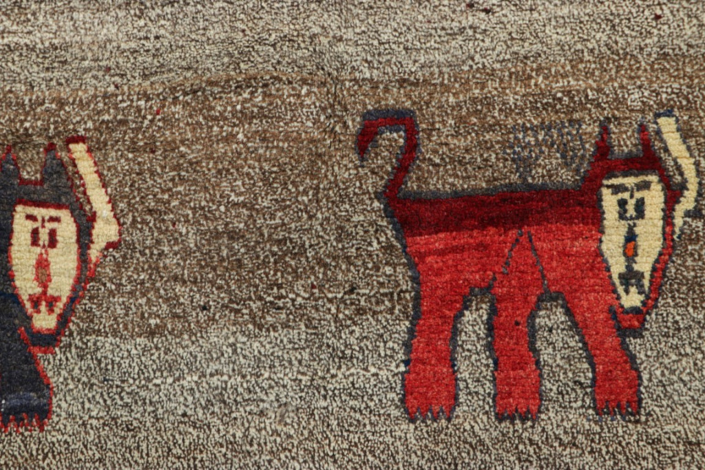 Vintage Gabbeh Pictorial Rug