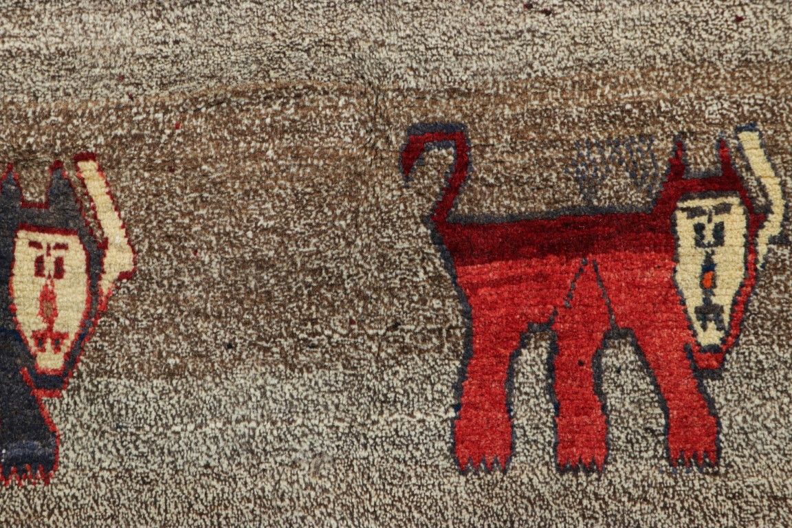 Vintage Gabbeh Pictorial Rug
