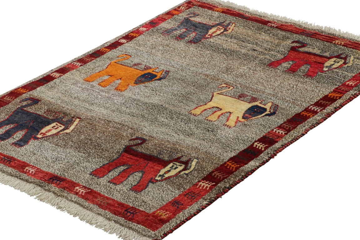 Vintage Gabbeh Pictorial Rug