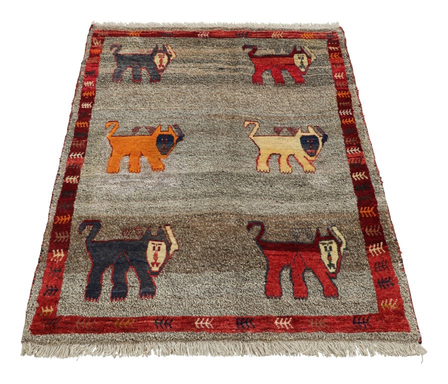 Vintage Gabbeh Pictorial Rug
