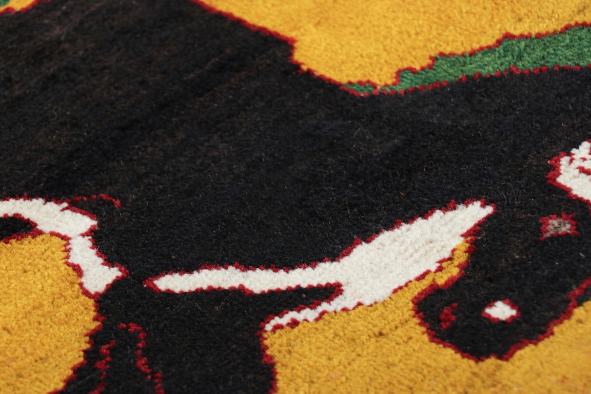 Vintage Gabbeh Pictorial Rug