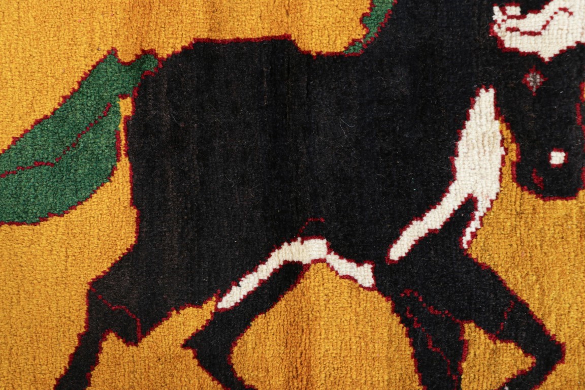 Vintage Gabbeh Pictorial Rug