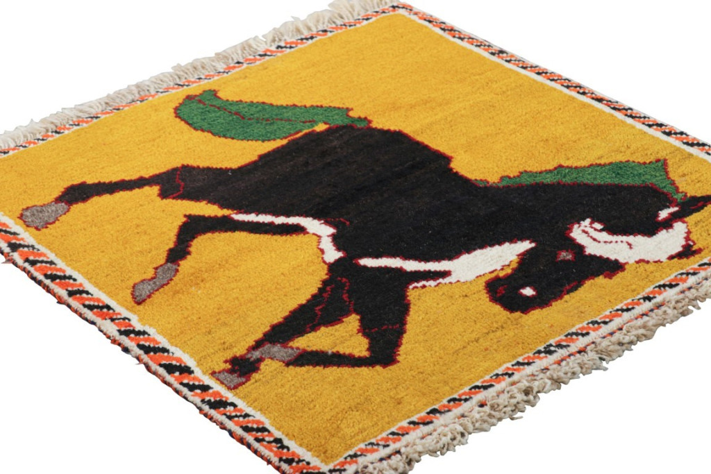 Vintage Gabbeh Pictorial Rug