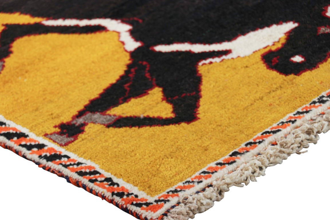 Vintage Gabbeh Pictorial Rug