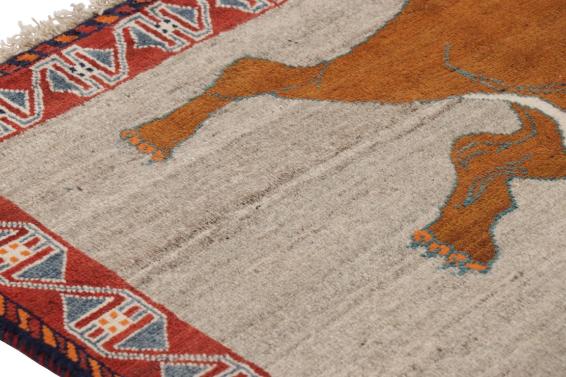 Vintage Gabbeh Pictorial Rug