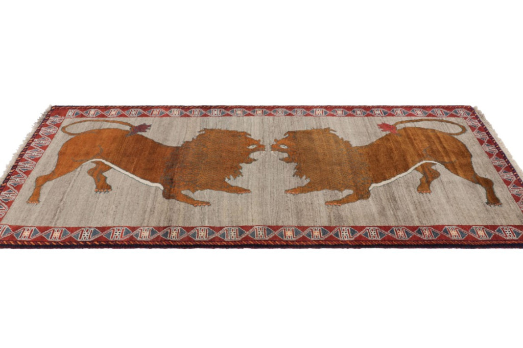 Vintage Gabbeh Pictorial Rug