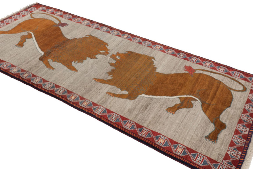 Vintage Gabbeh Pictorial Rug