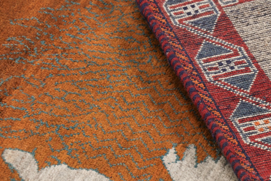 Vintage Gabbeh Pictorial Rug