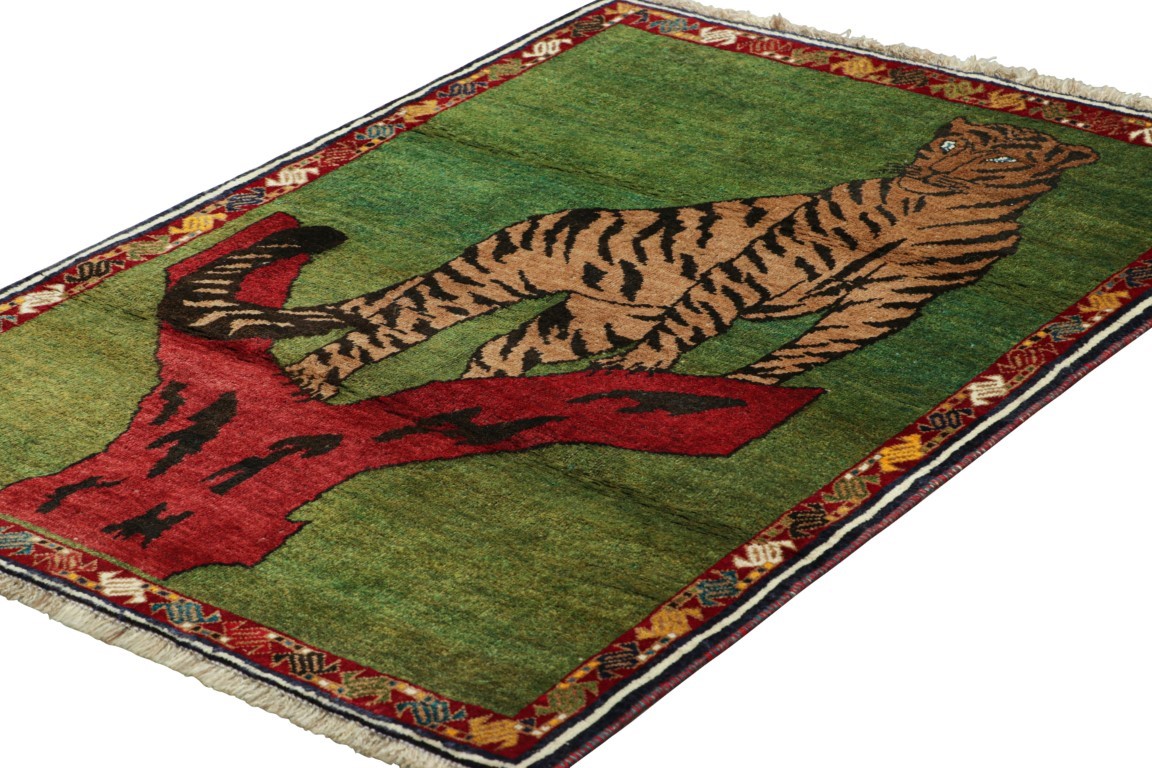 Vintage Gabbeh Pictorial Rug