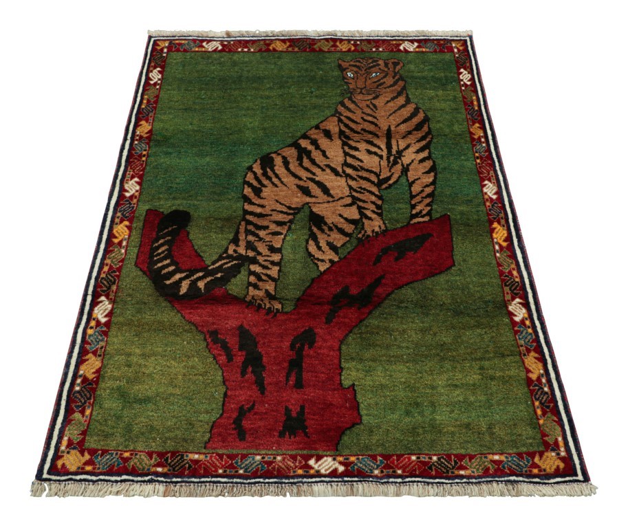 Vintage Gabbeh Pictorial Rug