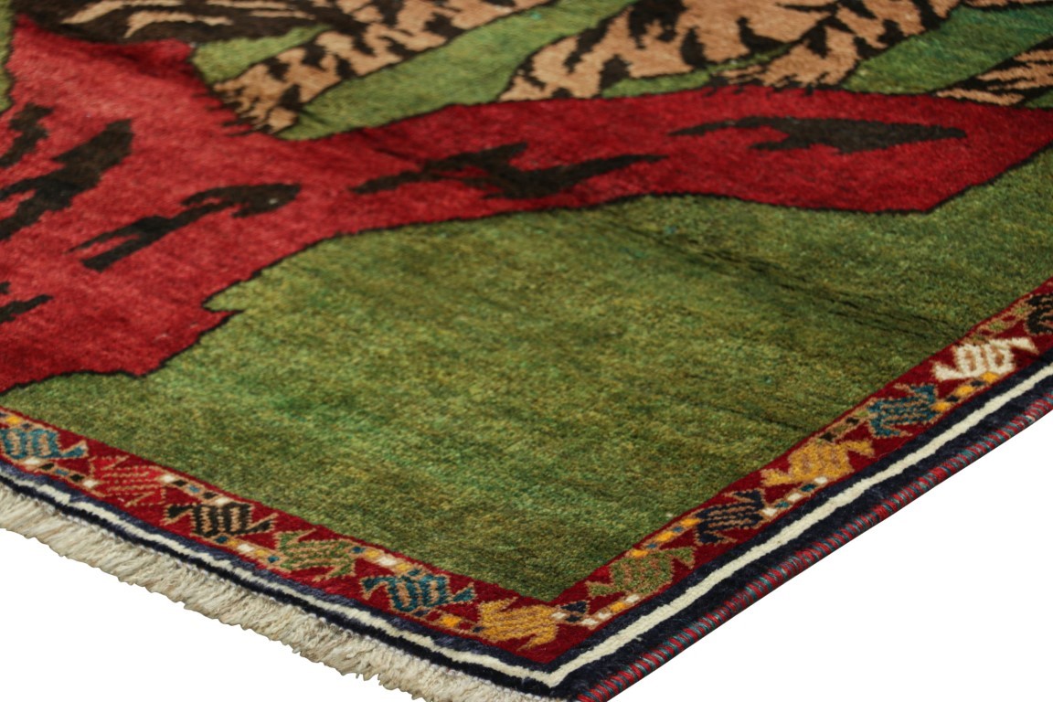 Vintage Gabbeh Pictorial Rug