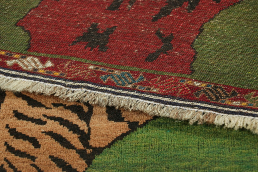 Vintage Gabbeh Pictorial Rug
