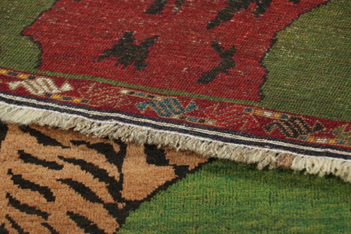 Vintage Gabbeh Pictorial Rug