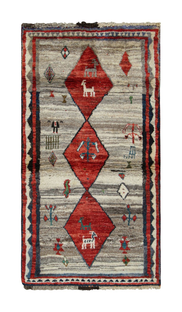 Vintage Gabbeh Pictorial Rug