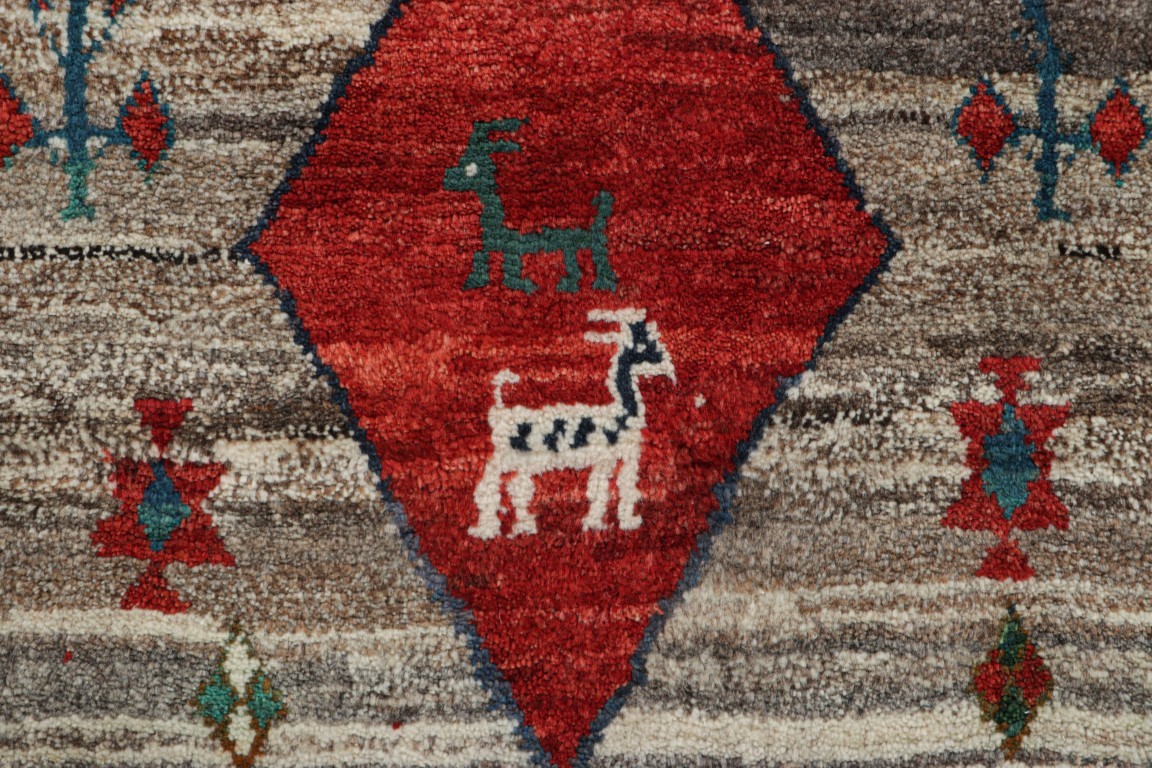 Vintage Gabbeh Pictorial Rug