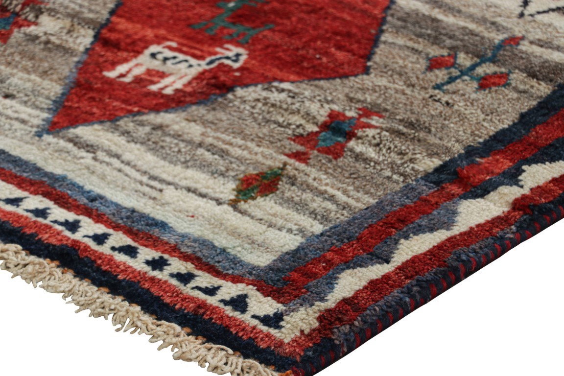 Vintage Gabbeh Pictorial Rug