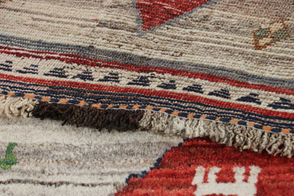 Vintage Gabbeh Pictorial Rug