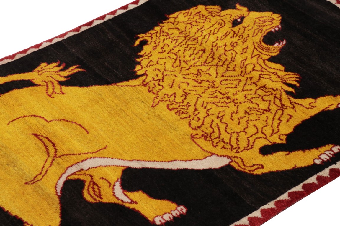 Vintage Gabbeh Pictorial Rug