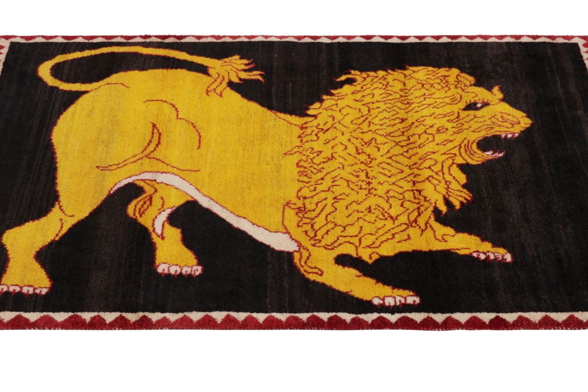 Vintage Gabbeh Pictorial Rug